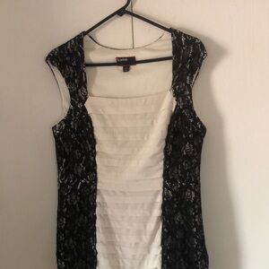 Scarlet Black and White career classy Lace eyelet sheath Dress